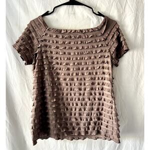 90s Y2k Vtg Ruffle Top L Earth Tones Earthy Goblin Fairy Grunge Forest